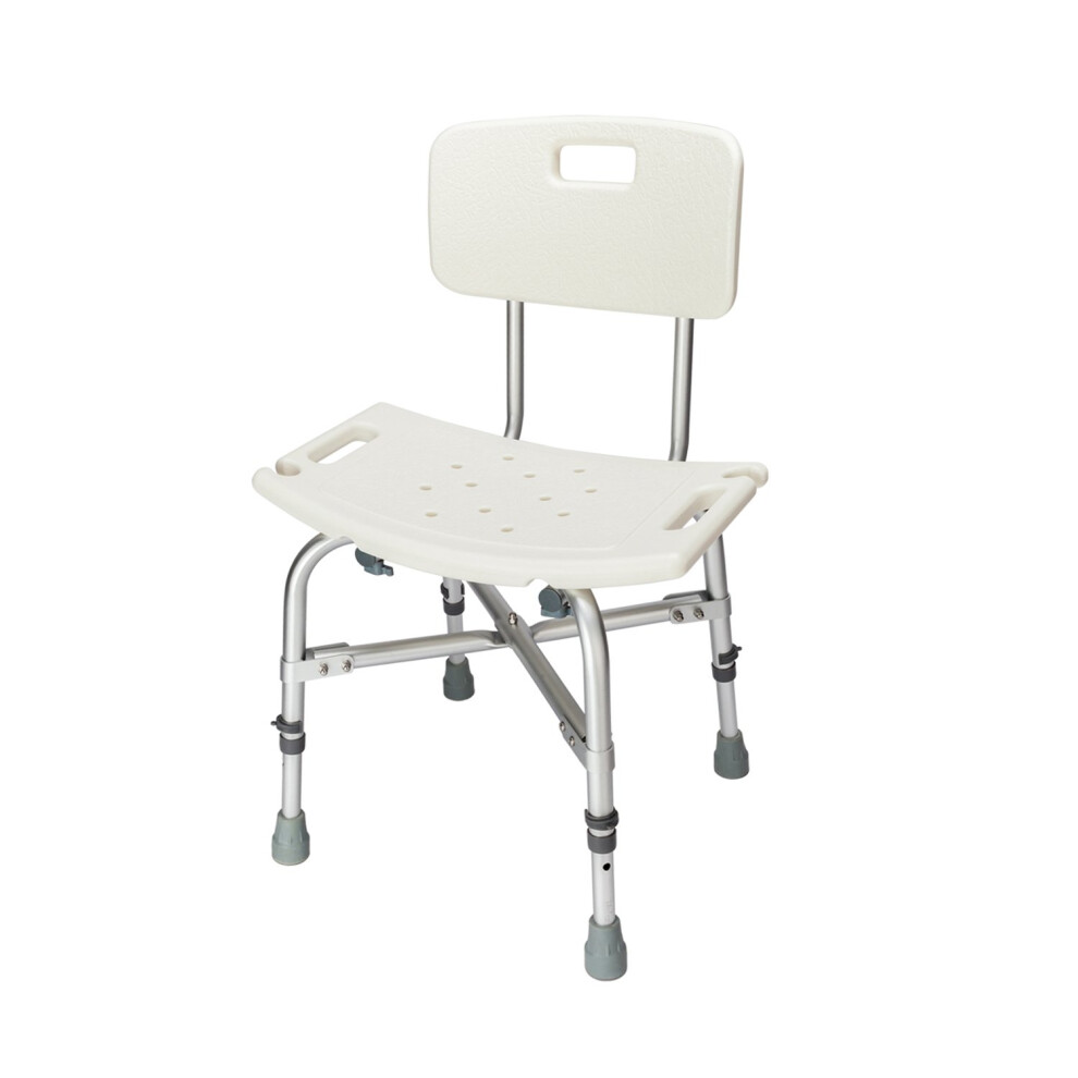 Adjustable Shower Chair with Back and Arms for Elderly, 450LBS NonSlip Bath Seat, Lightweight Aluminum Frame