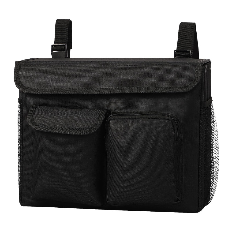 Mobility Scooter Bag Waterproof Oxford Fabric Side Organizer with Cup Holder for Wheelchair