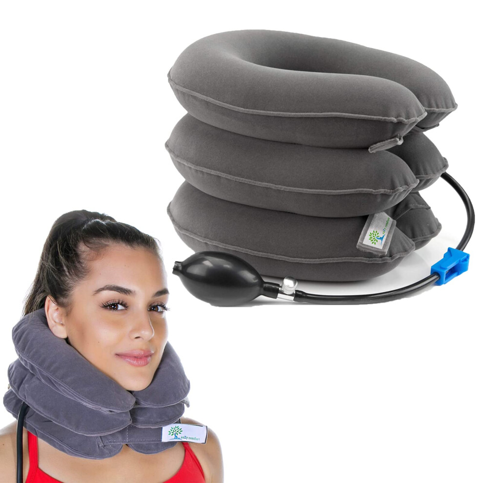 Neck Traction Device for Neck Pain Relief, Inflatable Cervical Stretcher with Adjustable Air Support