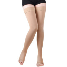 1520 mmHg Open Toe Thigh Compression Stockings for Men and Women with NonSlip Silicone Band