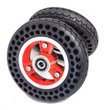 Wheelchair Front Wheel Assembly 7x2 Honeycomb Solid Tires with Aluminum Hub and 8mm Precision Bearing