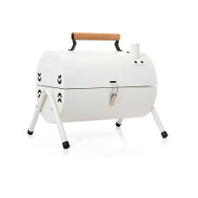 Portable BBQ Grill, Compact Outdoor Barbecue Stove for Camping and Backyard, White 14.9x9.8x14.7in