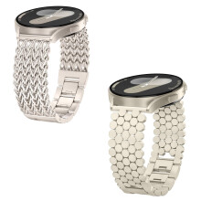 2 Pack Women Chain Bracelet Bands for Samsung Galaxy Watch 7 6 5 4 FE, Elegant Adjustable Metal Strap