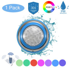Underwater Pool Light 12V RGB LED IP68 Waterproof Stainless Steel 6W Wall Mounted with Remote Control
