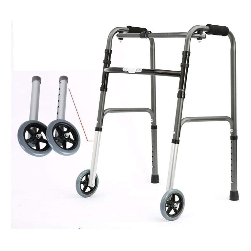 Rolling Walker for Seniors, Adjustable Height Foldable 2Wheel Rollator Walking Frame, Lightweight Mobility Aid for Elderly