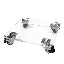 Clear Plant Caddy with Wheels Heavy Duty Acrylic Rolling Stand with Lockable Casters for Indoor Outdoor Use Square 16