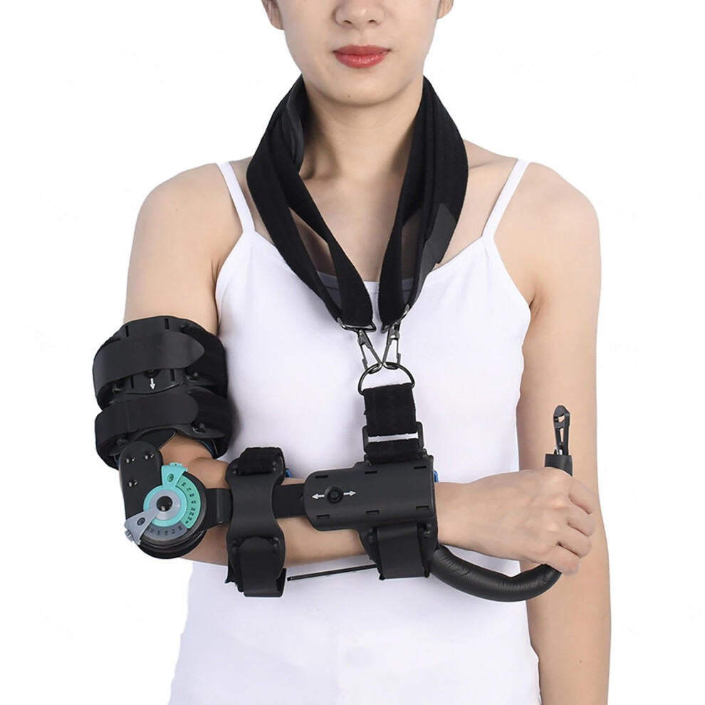 Post Op Elbow Brace with Adjustable Hinge Control for Right Arm Surgery Recovery and Stable Support