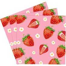 Strawberry Party Napkins 100 Pack Soft Absorbent Disposable Paper Napkins for Baby Shower Birthday Picnic