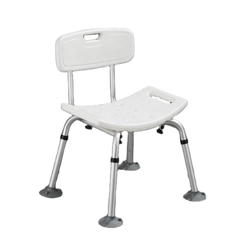 Adjustable Shower Chair for Elderly with Padded Backrest, NonSlip Base, Heavy Duty 400 LBS Capacity