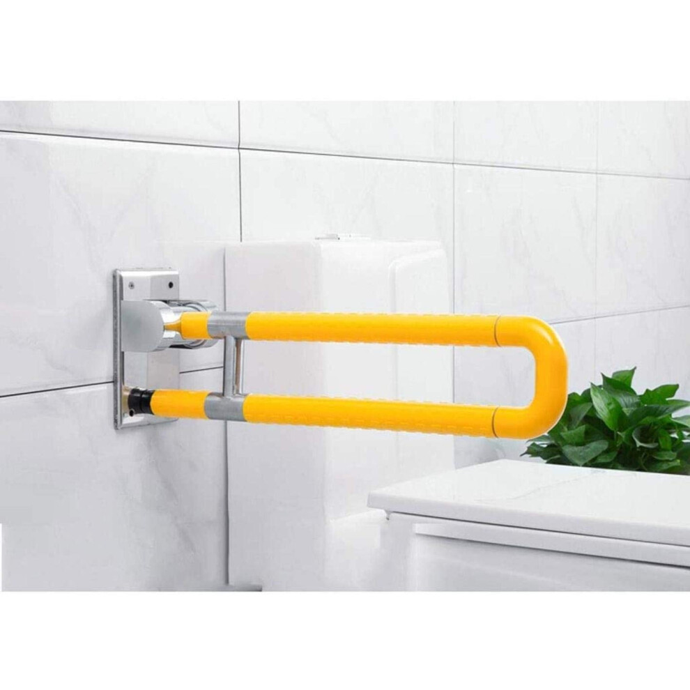 White Foldable Grab Bar 60cm Wall Mounted Bathroom Handrail Non Slip Safety Support for Elderly Toilet and Shower