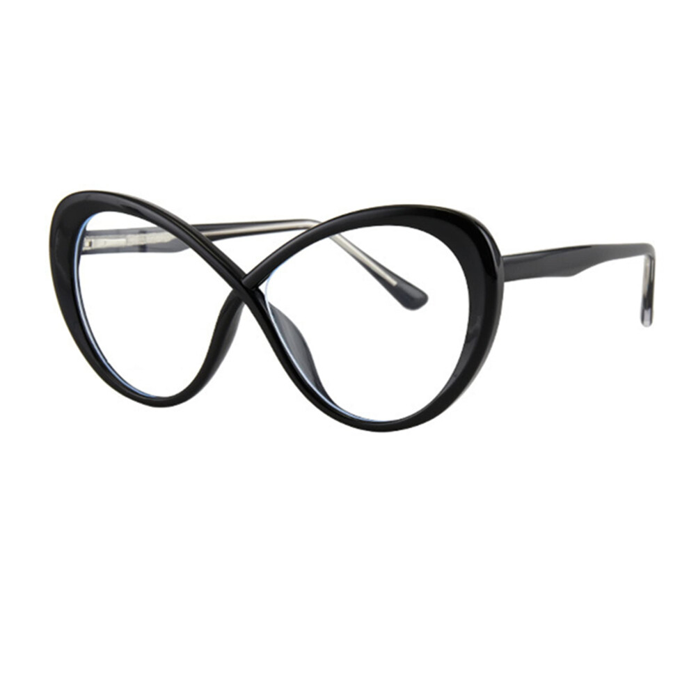 4.0x Blue Light Blocking Reading Glasses for Women Anti UV Black Frame Clear Magnification