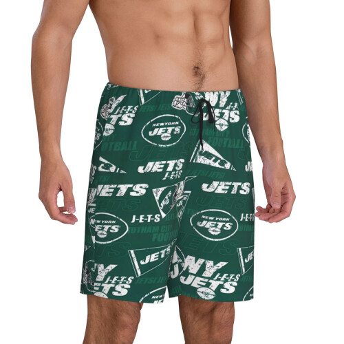 NYJ Jets korta herrpyjamasbyxor med laglogotyp 1