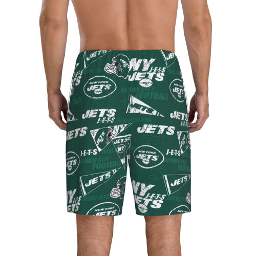 NYJ Jets korta herrpyjamasbyxor med laglogotyp 2