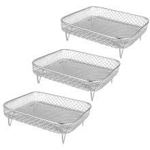 3Tier Air Fryer Rack Stainless Steel Steamer Stand Stackable Dehydrator Grill Accessory for Indoor Cooking