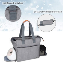 Breast Pump Bag with Insulated Breast Milk Cooler, Organized Storage Tote for Working Moms, Gray