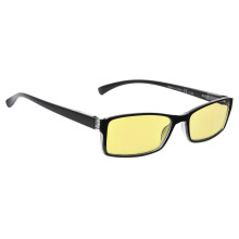 Small Rectangle Blue Light Blocking Reading Glasses 0.50 with Yellow Tinted Lenses for Computer Use (Black/Transparent)
