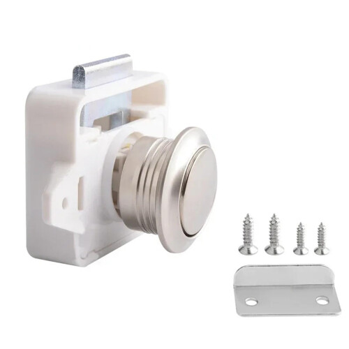 Push Button Cabinet Lock for RV Caravan, Keyless Pushbutton Access, Easy Install ZS02 G1 1PC 2