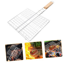 Stainless Steel DualFunction Grill Basket with BBQ Tongs, Outdoor Camping Fish and Vegetable Net