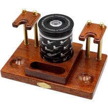 Handmade Solid Wood Tobacco Pipe Stand with Dual Rack and Tobacco Jar Storage for Cigar Lovers