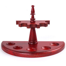Handmade Red Eucalyptus Wooden Pipe Stand Rack – Detachable Semicircular FiveSlot Tobacco Holder