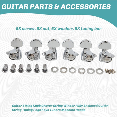 Guitar String Knob Grover String Winder Fully Enclosed Guitar String Tuning Pegs Keys Tuners Machine Heads 2