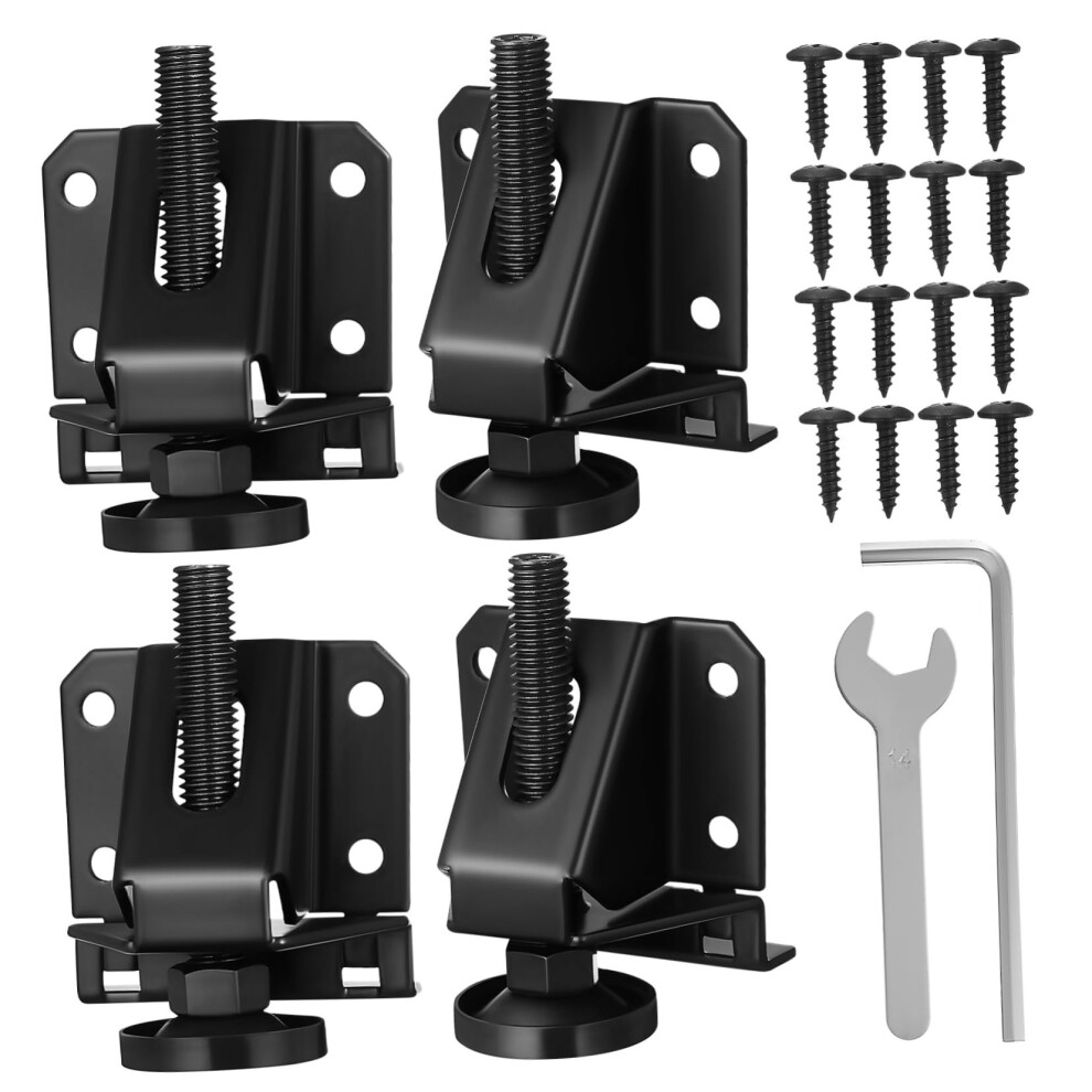 4 Pack Adjustable Furniture Leg Levelers, Heavy Duty Iron Leveling Feet For Wardrobe And Cabinet 9330225581147