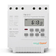 3-faset 380V 415V Programmerbar Timerbryter Med Bakgrunnsbelysning - Digital Displaya