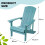 Adirondack Chair Blue Weather-Resistant Plastic 1 4