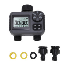 Smart Water Timer with Dual Zone Control, Rain Delay and Flexible Scheduling, Outdoor Hose Faucet Timer for Garden and Lawn