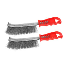 2 Pack Stainless Steel Wire Brush Set for Rust Removal, Ergonomic Grip, Metal Cleaning and Polishing