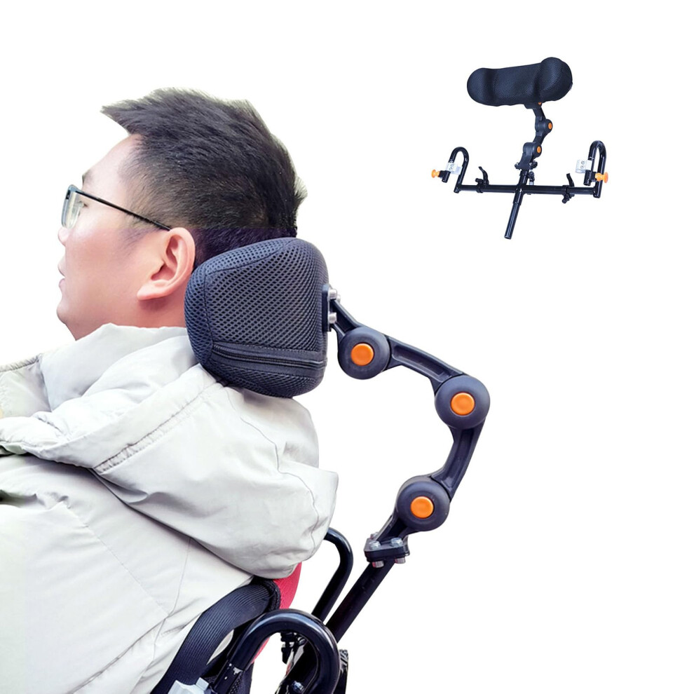 Adjustable Wheelchair Headrest Support with Breathable Mesh Cushion, Lightweight Universal Fit for Adults