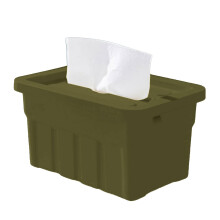 Automatic Tissue Box with Automatic Lift Mechanism, Retro Industrial Green PP Desktop Tissue Holder
