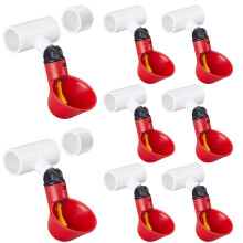 Automatic Chicken Waterer Cups 8 Pack, Durable Poultry Water Feeder with PVC Fittings for Duck Goose