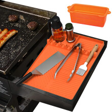 Silicone Grill Mat with Drip Cup, HeatResistant Non Slip Tool Rest for Blackstone Griddle Outdoor Grill