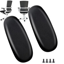 Office Chair Armrest Replacement Pads PU Leather Universal Fit Soft Support 4 Inch Hole Spacing Classic