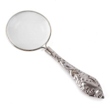 Magnifying Glass 4X HD Optical Lens Handheld Magnifier for Seniors Reading Books Jewelry Silver