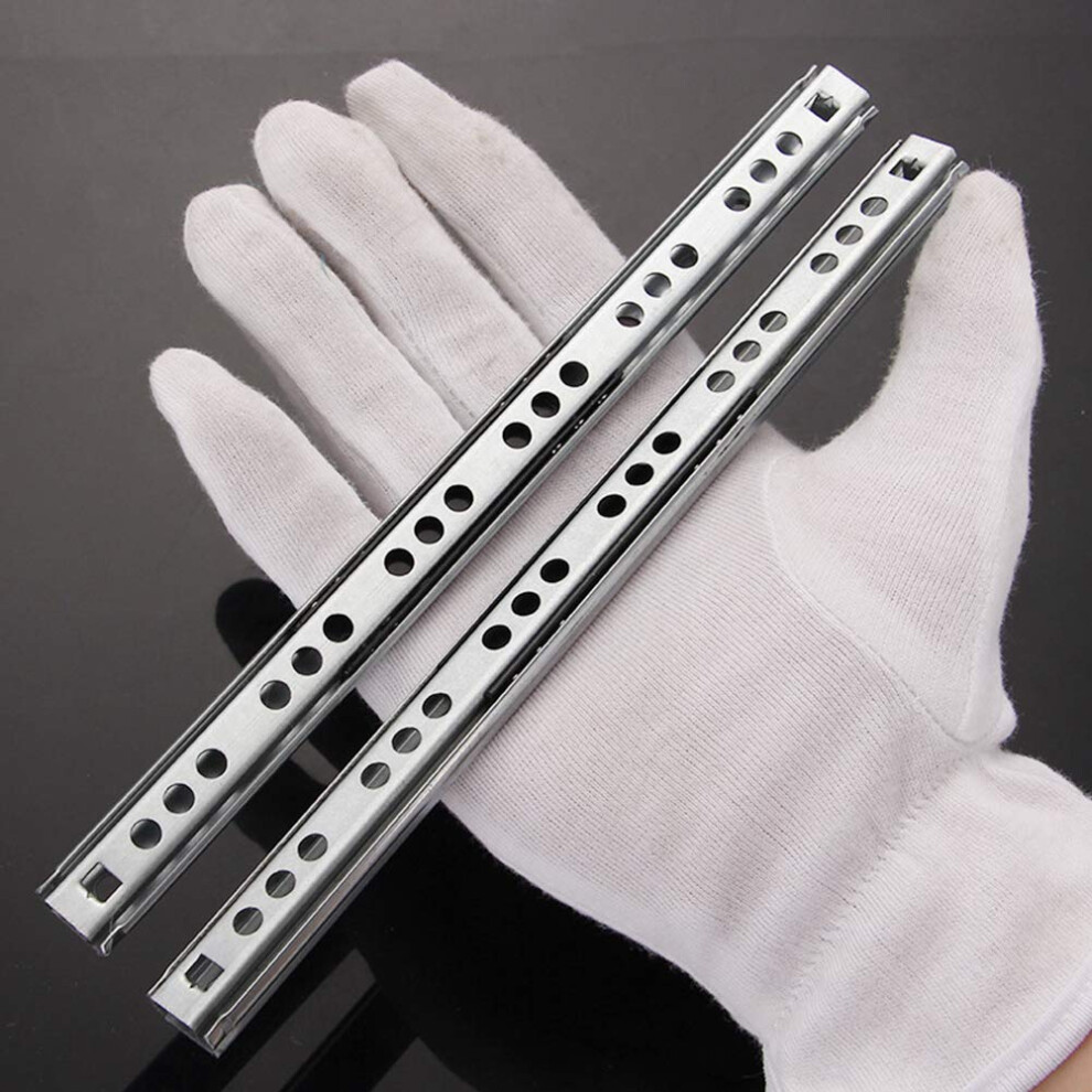 17Mm Drawer Slide Rails Bearing Guides, Durable Steel Construction, 10 Inch Smooth Runner Pair 9073542243090
