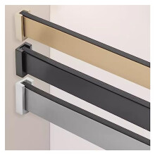 60' Wall Mounted Closet Rod Black, Heavy Duty Aluminum Clothes Hanging Bar with Silent AntiSlip Design