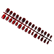 Red Magnet Cat Eye Press On Nails 30pcs Long Coffin Glossy Full Cover Reusable Fake Nail Tips (04)