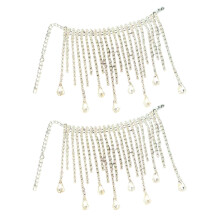 Chaîne de glands de bijoux en métal avec gouttes-Blanc argenté