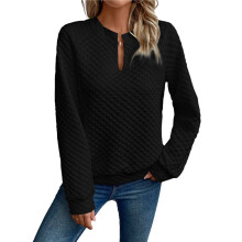 Women'S V Neck Sweatshirt Long Sleeves Pullover Tops Black S