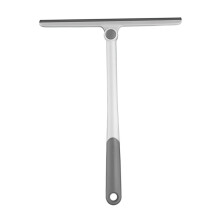 Window Squeegee with Rotatable Head, Streak Silicone Shower Squeegee for Windows, Mirrors, Tiles, Car and Bathroom, Grey