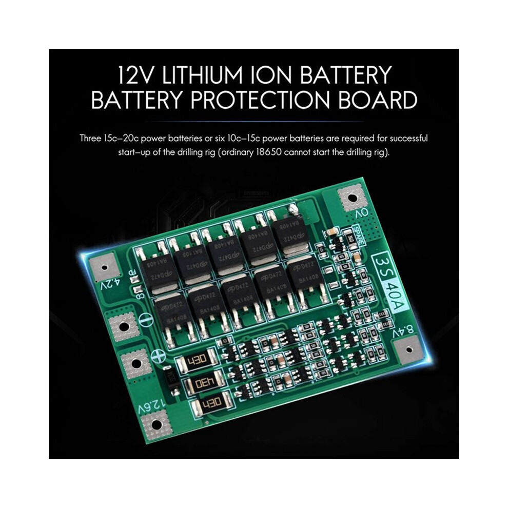 5X 3S 40A Protection Board For Screwdriver 12V Li-Ion 18650 Bms Battery Board With Balance 6033290908781