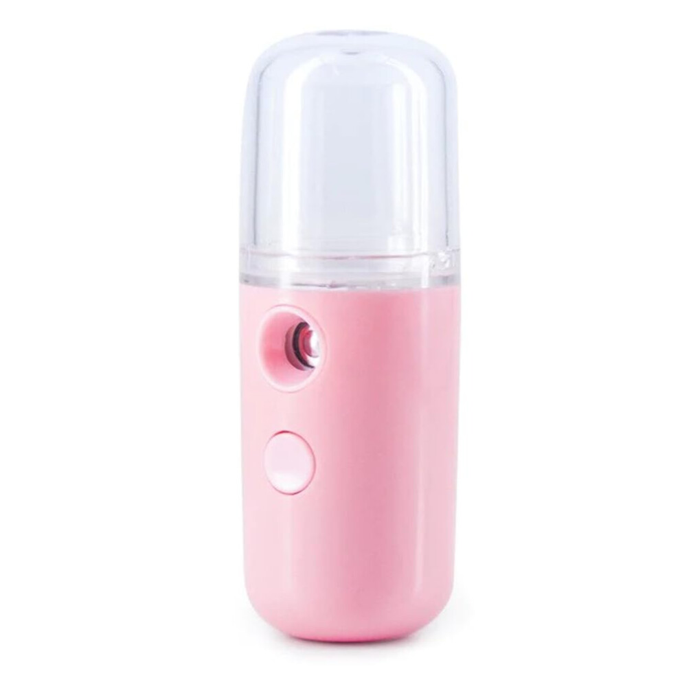 Pink Facial Mist Sprayer 30Ml Usb Rechargeable Nano Face Steamer For Deep Hydration And Travel Use