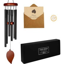 Carillon éolien musical de jardin, tube en aluminium, 81 cm (32 pouces), 6 tubes, cadeau commémoratif, ornement de jardin