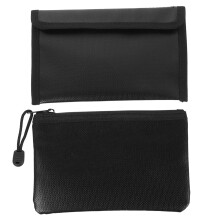 2pcs Fireproof Document Bag Set with Secure Zipper for Important Papers and Files