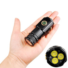 Jacenvly2024 Mini-Taschenlampe, superhell und leistungsstark, tragbar, wiederaufladbar, geeignet für Outdoor- und Haushaltsgebrauch, Schwarz