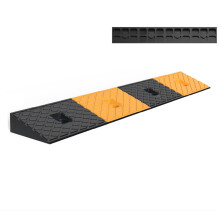 Rubber Threshold Ramp with AntiSlip Surface, HeavyDuty Driveway and Sidewalk Curb Ramp, Yellow Black 100x15x4cm