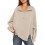 Women'S Button Oversized Side Slit High Low Sweatshirt Long Sleeve Reverse Seam Pullover Tunic Tops Apricot S 1