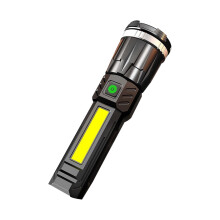 WQQZJJ LED-Taschenlampe, wiederaufladbar, superhell, 4 Modi + Seitenlicht, Outdoor/Camping/Wandern/Notfall, kompatibel mit AAA-Batterien